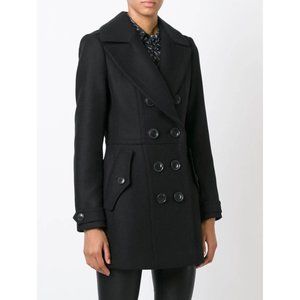 Never Worn Auth Burberry navy blue wool peacoat check lining Size UK 8 US 6 $3K